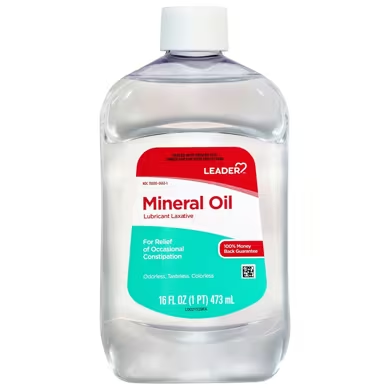 Leader LEADER™ Mineral Oil 99.9% Lubricant Laxative, 16 oz Medicine & Drugs White Smoke