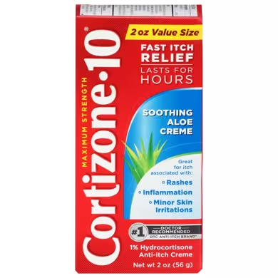 Cortizone 10 Cortizone-10® Itch Relief 1% Soothing Aloe Creme - 2 oz Medicine & Drugs White Smoke
