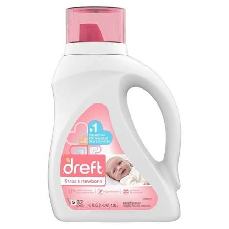 Dreft Dreft® Stage 1: Newborn Baby Liquid Laundry Detergent, 46 oz x 6 EA Laundry Supplies White Smoke
