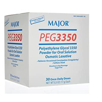 Major Major Polyethylene Glycol 3350 Powder Laxative Medicine & Drugs Light Gray