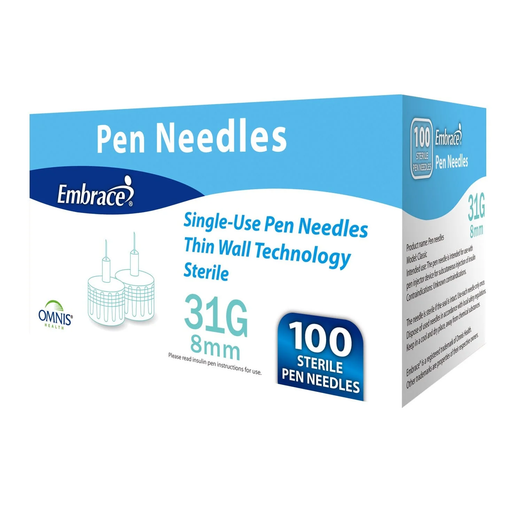 embrace pen Embrace Pen  Needles  31G 5 Mm 100 Ct Medical Needles & Syringes White Smoke