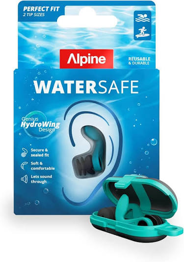 alpine Alpine WaterSafe Ear Plugs for Swimming Reusable Hearing Earplugs swimming White Smoke