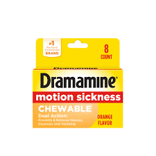 Dramamine Dramamine Chewable Motion Sickness Relief 25 mg Orange – 8 Count Medicine & Drugs Gold