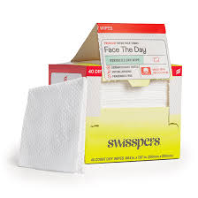 Swisspers Swisspers Face the Day Daily Facial Wipes – 40 Count Skin Care White Smoke