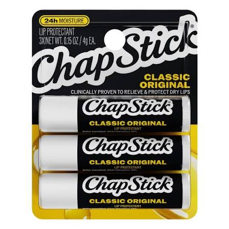 ChapStick Classic Original Lip Balm SPF 15, 3 Count
