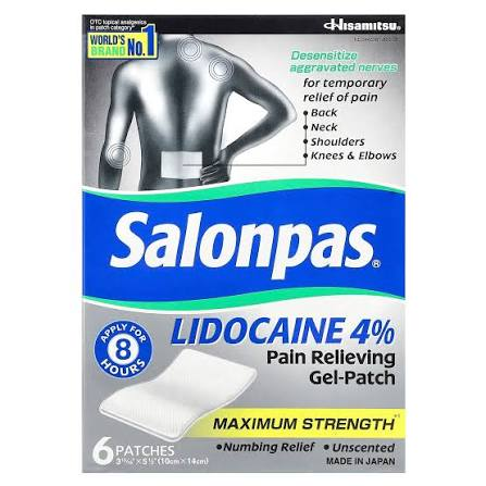 Salonpas Salonpas 4% Patch Medicine & Drugs Lavender