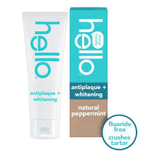 Hello Antiplaque and Whitening Fluoride-Free Toothpaste Natural Peppermint, 5 oz
