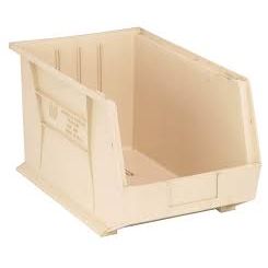 Quantum Storage Systems 18" x 8.25" x 7" Stack & Hang Storage Bin, Ivory (6-Pack) Business & Industrial