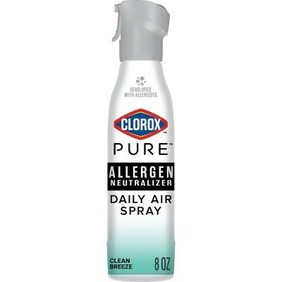 Clorox Clorox PURE Allergen Neutralizer Daily Air Spray Clean Breeze 8 Oz Household Cleaning Supplies White Smoke