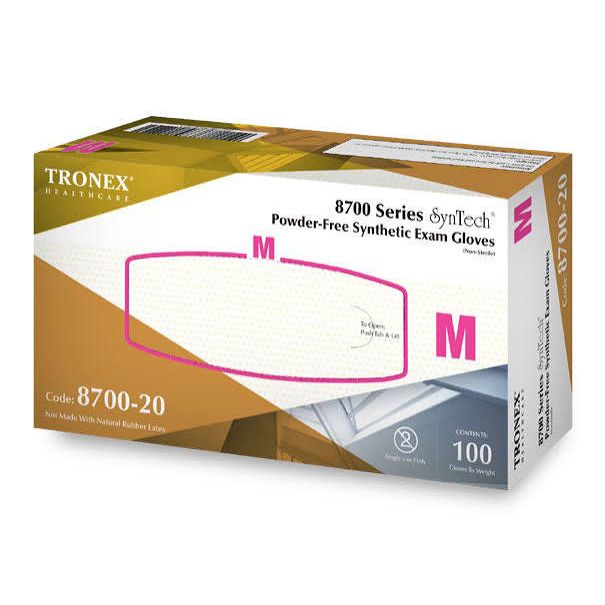 Tronex Tronex SynTech Powder-Free Glove, Medium, 100-Pack Medical Supplies White Smoke