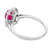 Bids.com 1.29ct Ruby Diamond Ring 10KT White Gold Rings