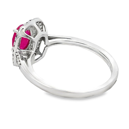 Bids.com 1.29ct Ruby Diamond Ring 10KT White Gold Rings