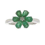 Bids.com 1.14ct Emerald Zircon Ring Sterling Silver Rings
