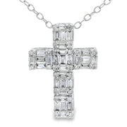 Bids.com .50ct Diamond Cross Religious Pendant 10KT White Gold Pendants