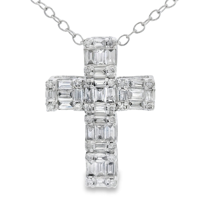 Bids.com .50ct Diamond Cross Religious Pendant 10KT White Gold Pendants