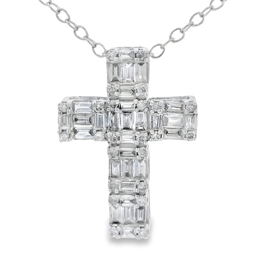 Bids.com .50ct Diamond Cross Religious Pendant 10KT White Gold Pendants