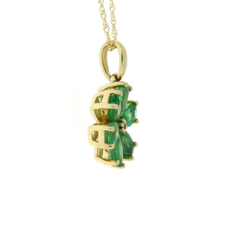 Bids.com Emerald Diamond Fashion Pendants 14KT Yellow Gold Pendants