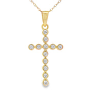 Bids.com .12ct Diamond Cross Religious Pendant 14KT Yellow Gold Pendants