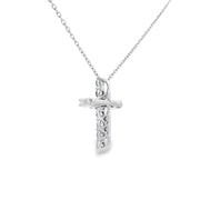 Bids.com .35ct Diamond Cross Religious Pendant 14KT White Gold Pendants