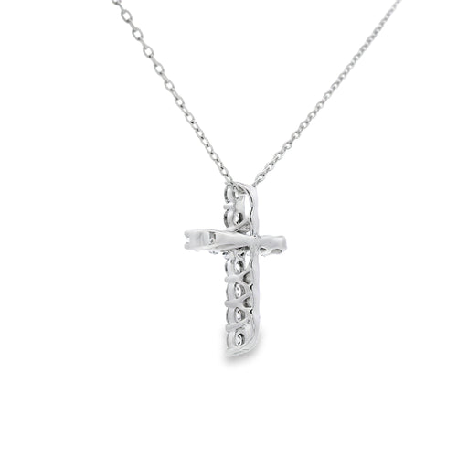 Bids.com .35ct Diamond Cross Religious Pendant 14KT White Gold Pendants