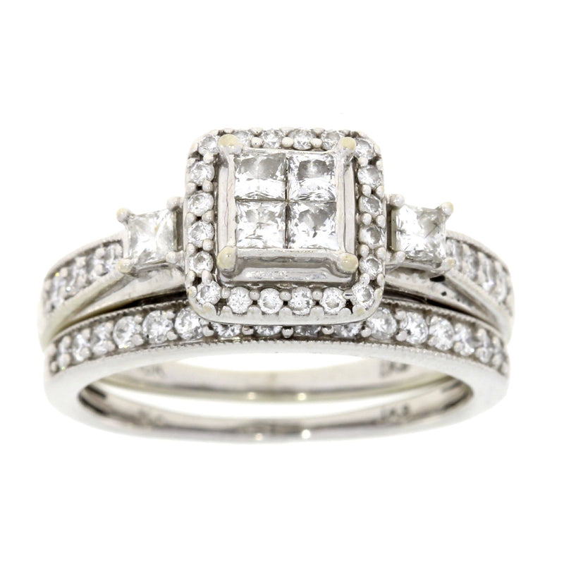 Bids.com 1.00ct Diamond Engagement Ring Set 10KT White Gold Rings