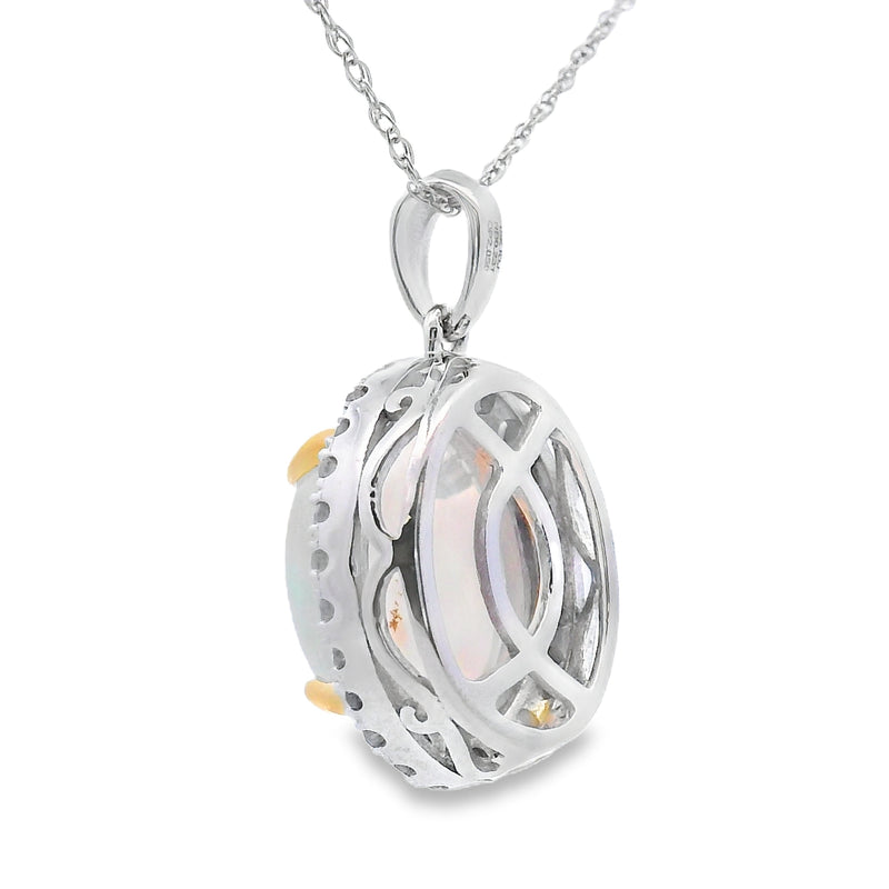 Bids.com 2.39ct Opal Diamond Fashion Pendants 10KT White Gold Pendants