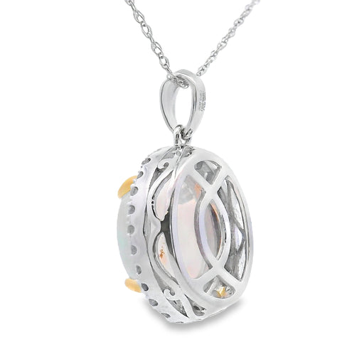 Bids.com 2.39ct Opal Diamond Fashion Pendants 10KT White Gold Pendants White Smoke 18