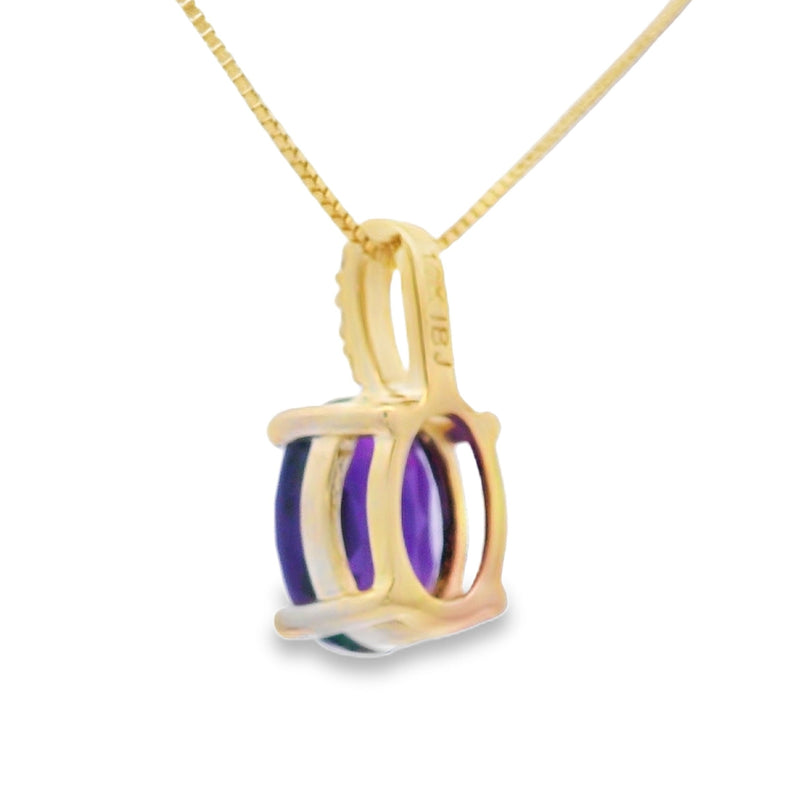 Bids.com Amethyst Diamond Fashion Pendants 10KT Yellow Gold Pendants