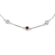 Bids.com .25ct Ruby Diamond Bracelet 14KT White Gold Bracelets