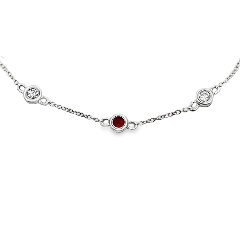 Bids.com .25ct Ruby Diamond Bracelet 14KT White Gold Bracelets