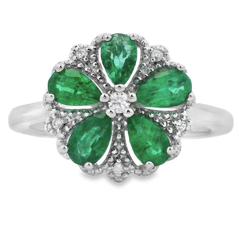 Bids.com 1.03ct Emerald Zircon Ring Sterling Silver Rings