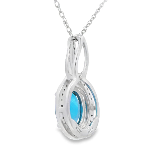 Bids.com London Blue Topaz Fashion Pendants 10KT White Gold Pendants