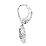 Bids.com .87ct Quartz Diamond Dangle Earrings 10KT White Gold Earrings