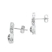 Bids.com .47ct Quartz Diamond Dangle Earrings 10KT White Gold Earrings