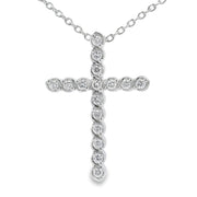 Bids.com .50ct Cross Religious Pendant Sterling Silver Pendants