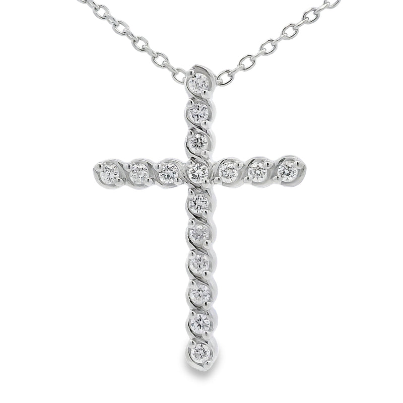 Bids.com .50ct Cross Religious Pendant Sterling Silver Pendants