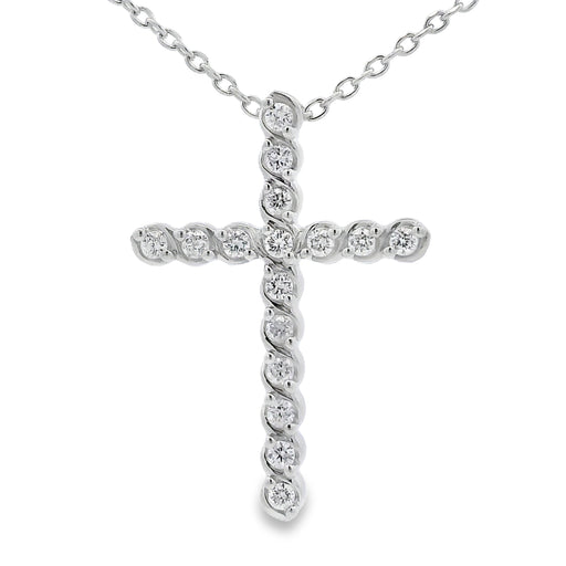 Bids.com .50ct Cross Religious Pendant Sterling Silver Pendants