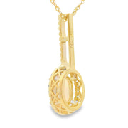 Bids.com .10ct Opal Diamond Fashion Pendants 10KT Yellow Gold Pendants
