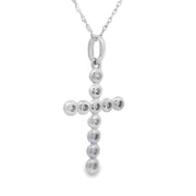 Bids.com .12ct Diamond Cross Religious Pendant 14KT White Gold Pendants
