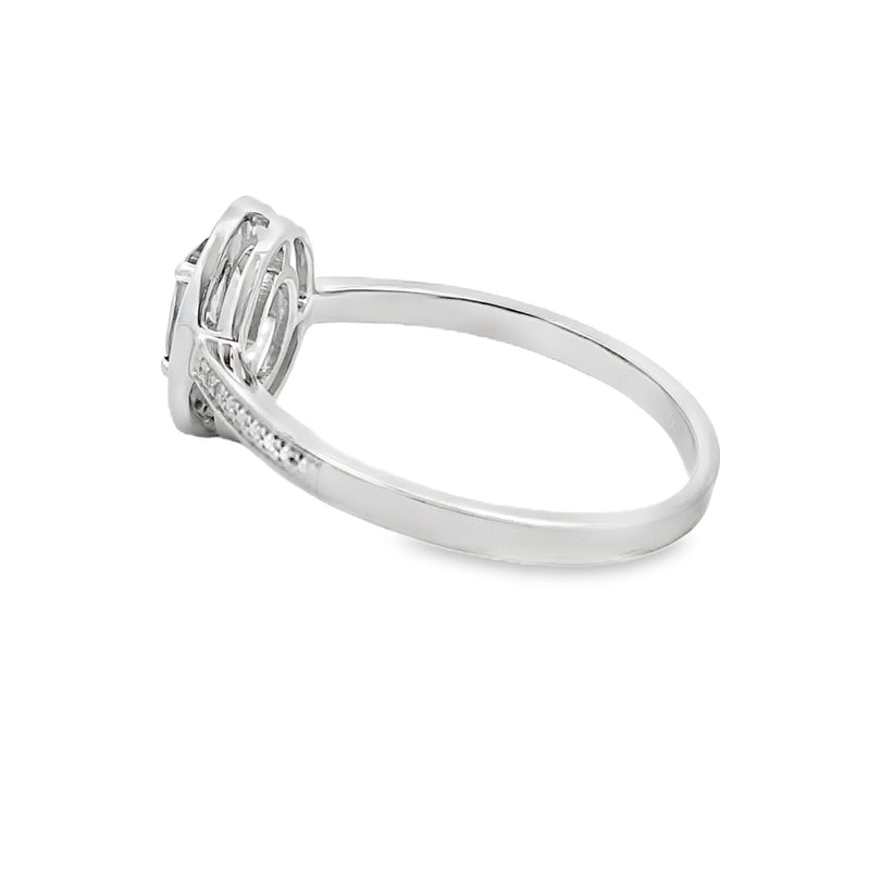 Bids.com .61ct Mystic Fire Topaz Diamond Ring 10KT White Gold Rings