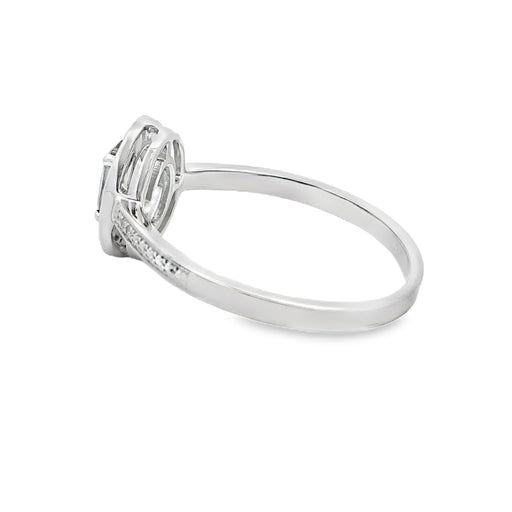 Bids.com .61ct Mystic Fire Topaz Diamond Ring 10KT White Gold Rings