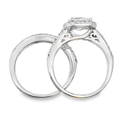 Bids.com Cubic Zirconia CZ SS Bridal Sterling Silver Rings