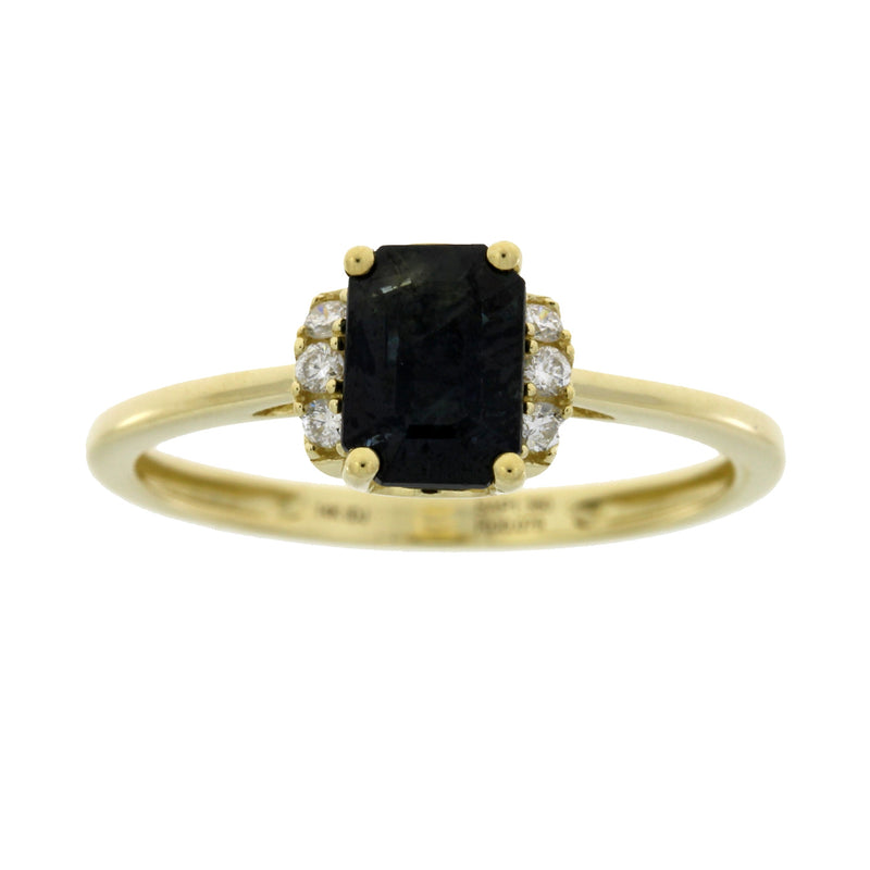 Bids.com 1.38ct Sapphire Diamond Ring 14KT Yellow Gold Rings