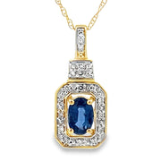 Bids.com Sapphire Diamond Fashion Pendants 10KT Yellow Gold Pendants