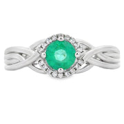 Bids.com .58ct Emerald Zircon Ring Sterling Silver Rings