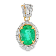 Bids.com Emerald Diamond Fashion Pendants 14KT Yellow Gold Pendants