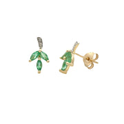 Bids.com .39ct Emerald Diamond Earrings 10KT Yellow Gold Earrings