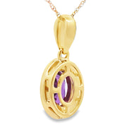 Bids.com Amethyst Diamond Fashion Pendants 10KT Yellow Gold Pendants