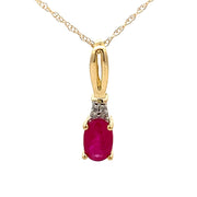 Bids.com .02ct Ruby Diamond Fashion Pendants 10KT Yellow Gold Pendants