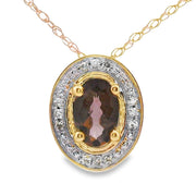 Bids.com .39ct Quartz Diamond Fashion Pendants 10KT Yellow Gold Pendants